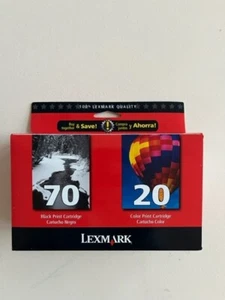 Lexmark Printer Black 70 (2) and Color 20 (1) Cartridges - Picture 1 of 5