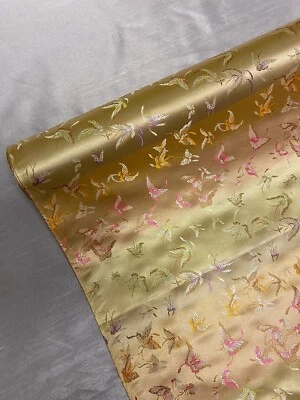 1 mtr gold butterfly print oriental chinese brocade fabric..36” wide (91cm) - Image 1 of 4