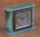 Vintage Art Deco Green Onyx Elliott Mantel Clock Made In England