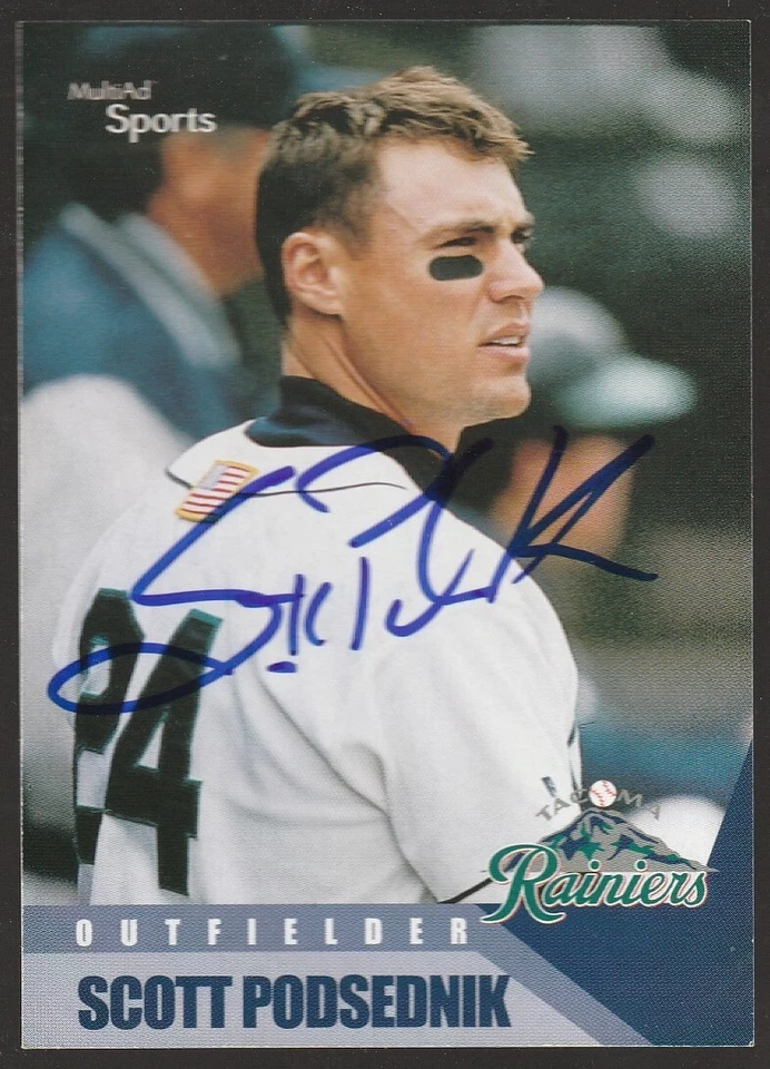 2002 MultiAd Sports Tacoma Rainiers #22 Scott Podsednik IP auto signed card - Image 1 of 1