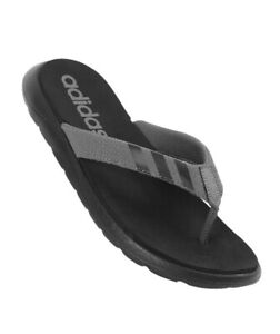 Adidas Comfort Flip Flop Men's Black Grey Casual Sandals Slippers FY8654 Size 13
