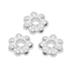 120 PCS 5MM BALI FLOWER DAISY SPACER BEADS STERLING SILVER PLATED UFL-750 - Picture 1 of 3