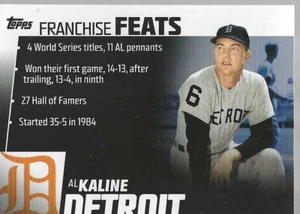 2019 Topps Franchise Feats Al Kaline card # FF-11 Detroit Tigers - Picture 1 of 1
