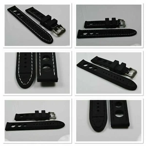 Correa de reloj de buceo de silicona Divers Strap en 20,22 o 24 mm con patrón de agujeros - Imagen 1 de 13