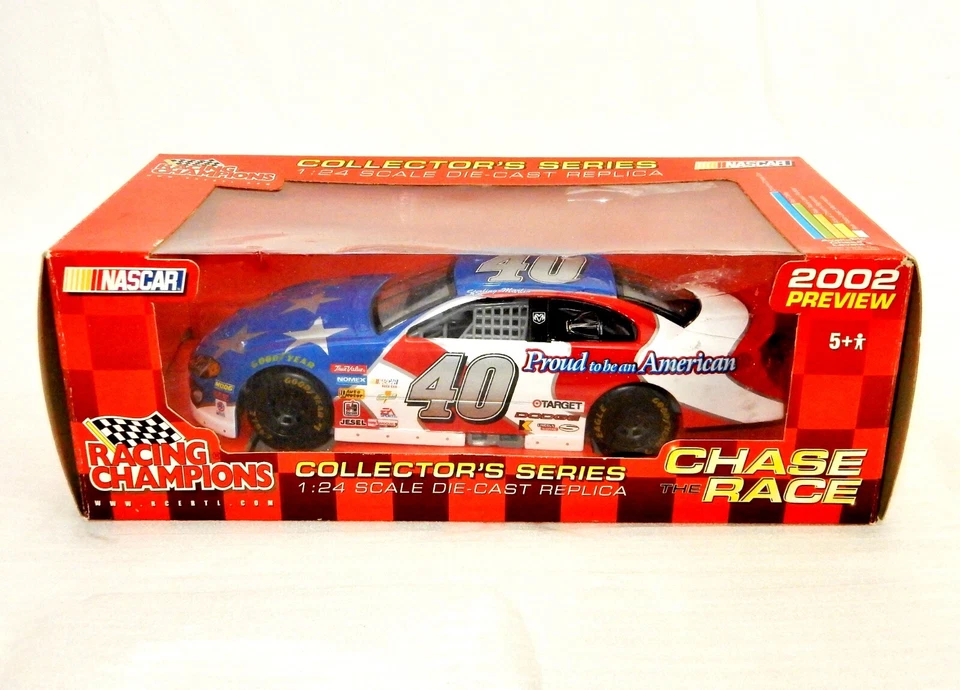 ERTL 1:24 NASCAR литой автомобиль, Sterling Marlin #40 2001 патриотический Dodge Intrepid - Изображение 1 из 4