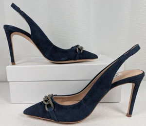 Charles David - Women's - Navy Suede Slingback Heels / Shoes - Size 10 M - Picture 1 of 17