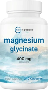 Magnesium Glycinate 400Mg - Fully Chelated Veg Capsules For Stress, C - Picture 1 of 6