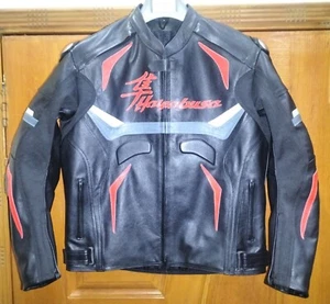 Hayabusa Motorcycle Leather Riding Jacket Motorbike Racing Jacket - Picture 1 of 4
