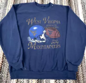Vintage West Virginia Mountaineers Sweatshirt Men Large Crewneck WVU 90s Faded* - Picture 1 of 10