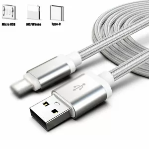1M 2M 3M USB Cable Fit For iPhone iOS 6s 7 8P X 11 Android Type-C Charging Fast - Picture 1 of 18