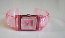 Women's/Girl's Pink Color Plastic Cuff Bangle Wrist Fashion Casual/Dressy Watch