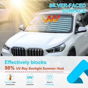 US Flag Style For BMW X1/iX1/X2/iX2 2023-2025 Windshield Sunshade Kit Sunvisor - Picture 1 of 12