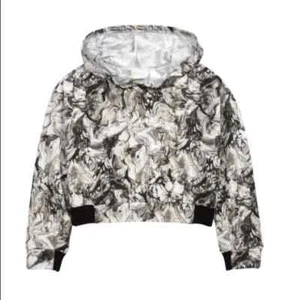 Zella Girls Black Marbelized Print Hoodie Pullover Top Size XS (5/6) - Picture 1 of 6