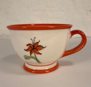 2006 Starbucks Coffee Mug Teacup Orange Tiger Lily Footed 10 oz Uplifting - Picture 1 of 8