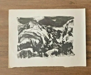 Yolanda Fusco litografia cecoslovacca/americana bianco e nero Monti Tatra - Foto 1 di 6