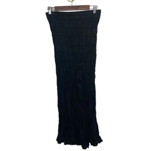 Privatsachen Seide Midi Rock schwarz Lagen Crinkle CoconCommerz Gr. 2 UK 12-16 - Bild 1 von 7