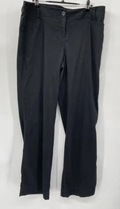 J.Jill Stretch Wide-Leg Trouser Dress Pants Womens 14 Black Mid Rise Casual Zip - Picture 1 of 8