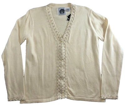 Cárdigan Suéter Storybook Tejido Mujer Talla M Estrás Cremallera Completa Manga Larga Nuevo con Etiquetas Foto 1 de 4