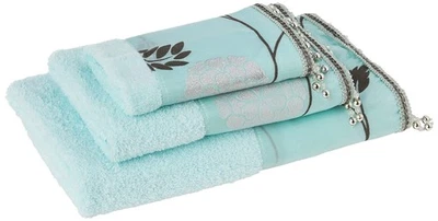 705966 Bath Towels, Avantie Collection, 3-Piece Set, Aqua Foto 1 de 3