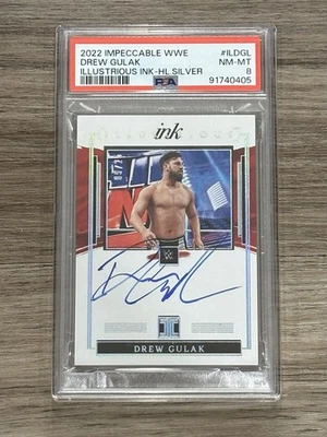 2022 Panini Impeccable Drew Gulak Illustrious Ink Auto Holo Silver /25 PSA 8 - Image 1 of 2