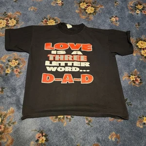 Love Is A Three Letter Word Dad Black Shirt (T4) - Picture 1 of 8