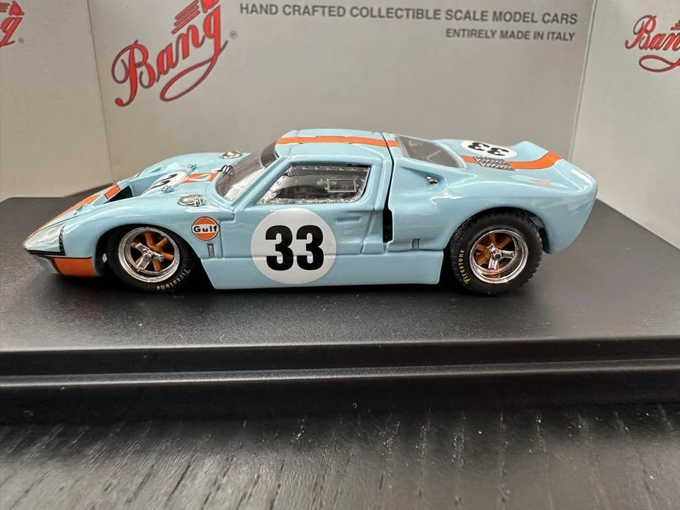 Raro Bang 1:43 Ford GT40 #33 Hecho a Mano Diecast Modelo de Coche Coleccionable con Caja Foto 1 de 4