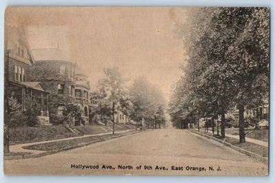 1911 East Orange New Jersey Vintage Postcard Hollywood Ave North 9th Road Posted - Image 1 of 2