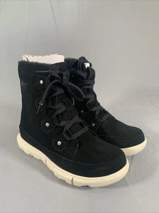 Sorel Explorer Next Joan WP Boots Black/Fawn Lace Up Boot Women's Size 9.5 - Picture 1 of 5