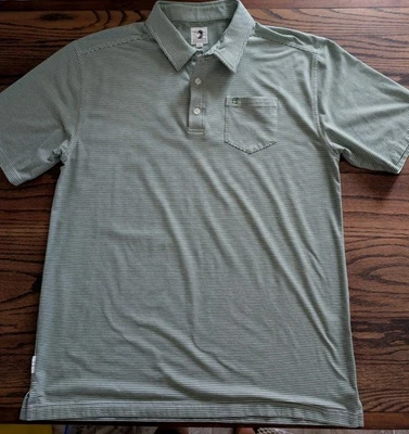 Duck Head Men's Pull Over Collar Shirt Green White Stripe Size XL #b6 - Image 1 of 4