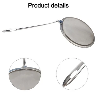 Praktischer Edelstahl Filterlöffel zur Ölentnahme aus frittierten Lebensmitteln - Bild 1 von 4