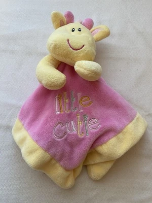 Manta de seguridad First Impressions Baby Giraffe Lovey rosa amarillo Little Cutie Foto 1 de 4