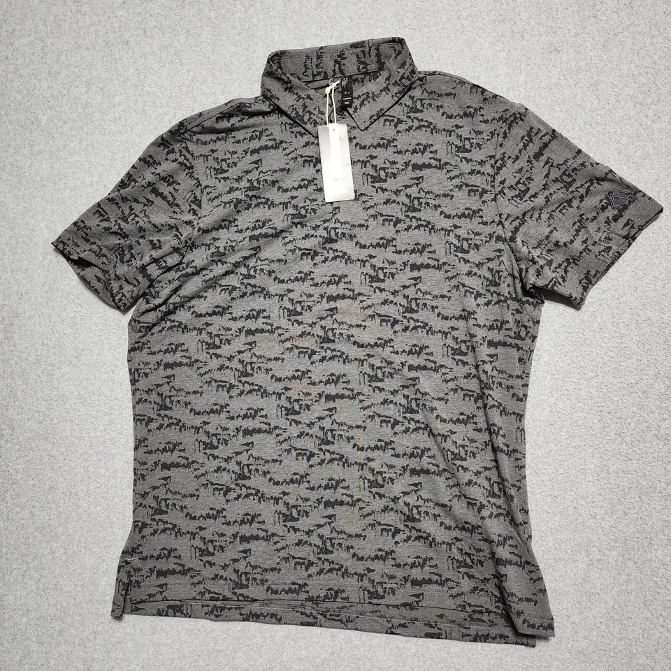 Adidas GO-TO PRT Polo Shirt IL9629 210 Black Large Camo Grey