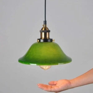 Stylish Green Hanging Lamp Ceramic Shade Pendant Light Kitchen Island Light - Picture 1 of 12