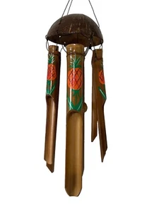 PINEAPPLE ๐ BAMBOO WINDCHIME HOME PATIO DECOR DECOR - Picture 1 of 2
