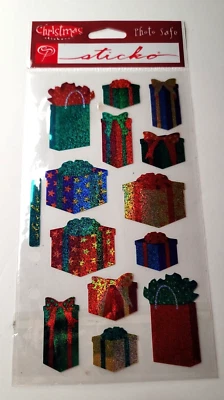 Scrapbook Stickers Sticko Sparkly Gifts Presents Birthday ChristmasNew Pack - Image 1 of 4