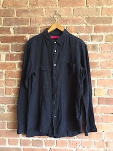 Sage de Cret Herren Hemd, 100% Leinen Gr. Large Slim, Schwarz, Japan - Bild 1 von 9