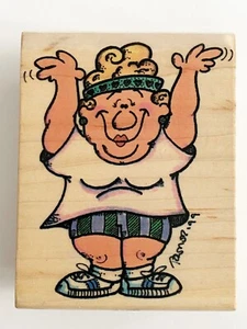 Stampassions Gummistempel Mark Towner Richards Mädchen Cartoon Übung Sportler - Bild 1 von 4