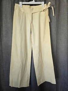 Celine Hose weites Bein 100% Leinen Wickelbund creme (hellgelb) Gr. 40 (US 12) - Bild 1 von 7