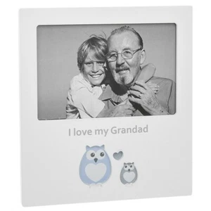 White Cut Out Owl Photo 6" x 4" Frame - I Love My Grandad - Picture 1 of 1