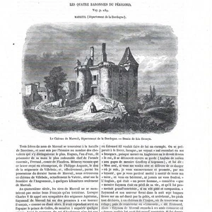 Dordogne - Le château de Mareuil - - Presseartikel 1851 - Bild 1 von 2