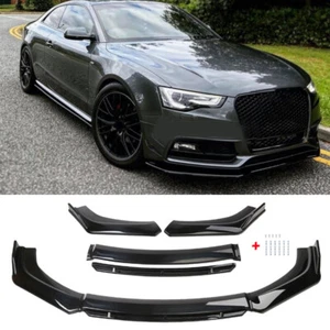 For Audi A4 A5 A6 A7 S4 S5  Gloss Black Front Bumper Lip Splitter Spoiler Kit - Picture 1 of 19