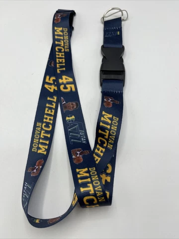 Donovan Mitchell UTAH JAZZ Lanyard KEY CHAIN W/ Detachable 1" WIDTH 22" LONG Cover