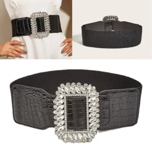 Stylish Rhinestones Buckles Stretchy Corset Belt For Dresses And Party Wear - Afbeelding 1 van 8