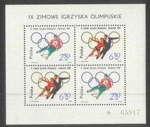 Poland 1964 Winter Olympics Mini Sheet Scott 1205 MUH 11-7-ew - Picture 1 of 1