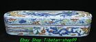 13.1'' Ming Wanli Marked Doucai Porcelain Dragon Phoenix Pattern Long Box