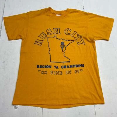 Camiseta De Colección Stedman 1989 Amarillo Gráfico Manga Corta Hombre Talla L Rush City Foto 1 de 4