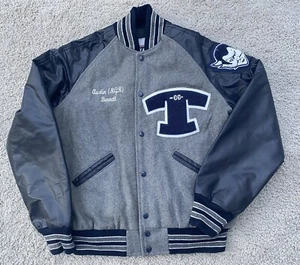 "Chaqueta de lana Varsity Letterman Salem Blue Devils High School talla M 48"" pecho" - Imagen 1 de 12