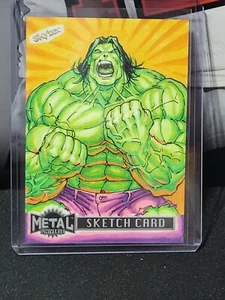 2024 Avengers Metal Universe SKETCH CARD " THE HULK " 1/1 - Dan Dahl 🔥 - Foto 1 di 2