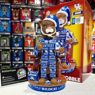 SCRATCH Kentucky Wildcats Holiday Mascot "Christmas" Pajamas NCAA Bobblehead - Image 1 of 4