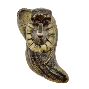 Japan Netsuke Clay Pottery Dimensional Abstract Shape Detailed Glazed Figurine - Picture 1 of 24